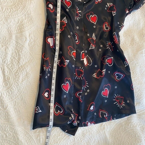 Vintage Dentelle Y2K Valentines Day Heart Love Dressing Robe size Medium - Picture 8 of 9